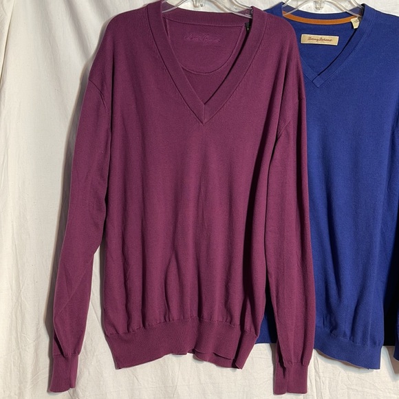 Bundle of Mens Sweaters Vneck Medium Tommy Bahama Ben Hogan Golf M Purple Blue - Picture 2 of 12